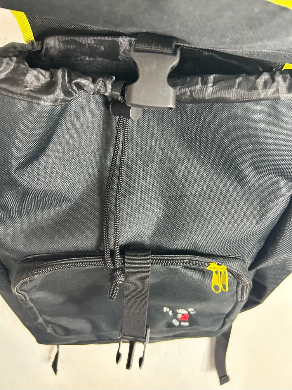 Disney Black Backpack with Yellow Trim - Mickey Mouse Patch